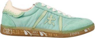 Premiata Sneakers, female, Green, 3 UK, Blue Fabric and Suede Trainers