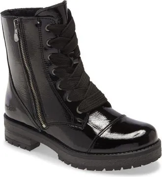 Bos. & Co. Paulie Waterproof Lace-Up Bootie in Black Patent at Nordstrom, Size 41