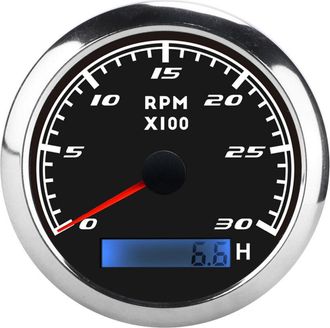 OEM Tac&oacute;metro De 85 Mm Con Puntero, Indicador De Rpm, Ip67, Acero Inoxidable, Universal Para Coche, Barco Y Uso Marino, Color Negro