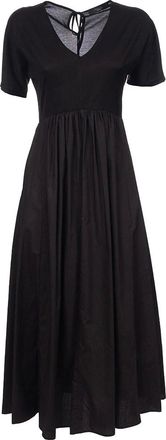 Max Mara Kleedjes, Dames, Zwart, M, Katoen, Wijde jersey jurk met kimono mouwen