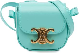 Celine Pre-owned Womens Ava Mini Crossbody Bag - Turquoise Leather - One Size
