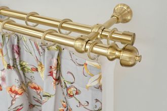 Garesa Gardinenstange »ANDREA« Ø 20 mm 2 läufig-läufig Wunschmasslänge Vorhanggarnitur, verlängerbar, Endknopf Profil klein, mit Ringen