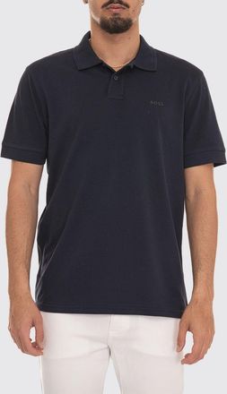 HUGO BOSS Polo in cotone a maniche corte con colletto a costine