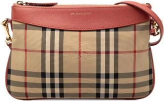 Burberry Pre-owned Cross Body Bags, female, Beige, Size: ONE SIZE Pre-owned Canvas Shoulder Bag