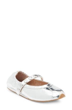 Steve Madden Anaya Mary Jane Flat in Silver Leather at Nordstrom Rack, Size 9.5