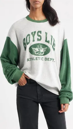 Boys Lie Athletics Kara Crewneck Sweatshirt In Grey/green