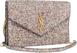 Saint Laurent Pre-owned Clutches, female, Multicolor, Size: ONE SIZE Pre-owned Canvas Shoulder Bag