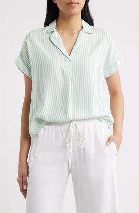 Beach Lunch Lounge Deni Stripe Shirt in Limeade at Nordstrom, Size X-Small