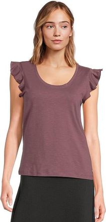 Toad&Co Rufflita T-Shirts Womens T Shirt Huckleberry : XS, Cotton/Spandex/Lyocell