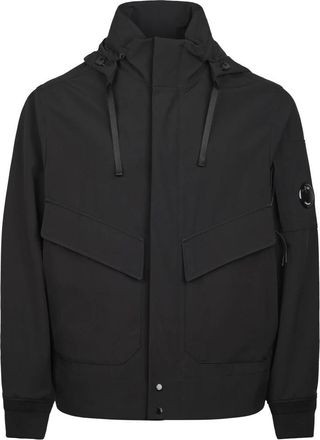 C.P. Company C.P. Company, Light Jackets, male, Black, M, Shell-R Hooded Lens Jacket 3