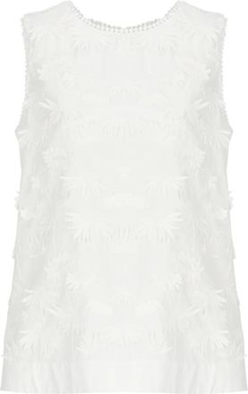 P.A.R.O.S.H. Mouwloze Blouse - Dames - Tops zonder mouwen - Wit - XS - Katoen - Tops