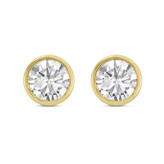 Diana M. Jewels 14KT YELLOW GOLD LAB GROWN ROUND STUDS IN A BEZEL SETTING WEIGHING 5.00 CTS TW
