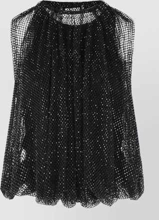 Sportmax nodo mesh top crystal detail