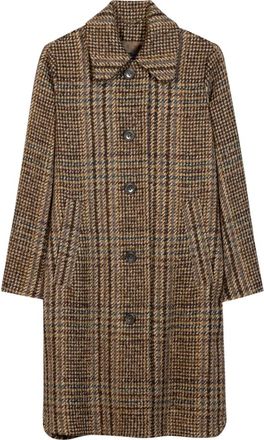 Luisa Cerano Relaxed wollen mix jas met Glencheck - Dames - Mantel - Veelkleurig - M - Wol - Jassen