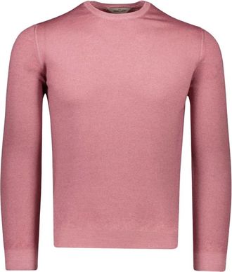 Gran Sasso Gebreide kleding - Heren - Ronde hals truien - Roze - 2XL - Wol - Truien & Vesten