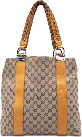 Gucci Pre-owned Gucci Large GG Canvas Bamboo Libeccio Tote Ladies ZIO4FG7TVV13B35N