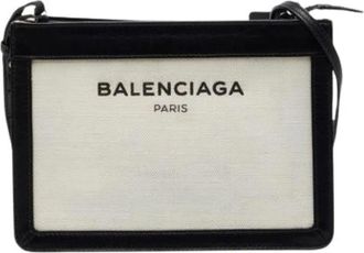 Balenciaga Pre-owned Cross Body Bags, female, White, Size: ONE SIZE Pre-owned Canvas Cross Body Bag