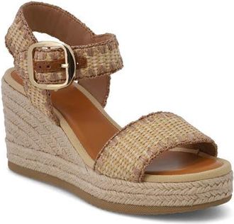 Mia Beverlee Platform Wedge Sandal in Natural/Cognac at Nordstrom, Size 8.5