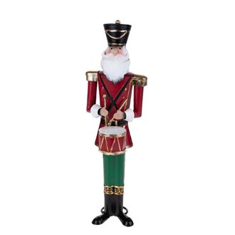 MondoViro Soldado navide&ntilde;o rojo y verde con tambor, 10 x 35 cm