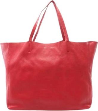 Celine Pre-owned Horizontal Cabas Leren Tote Bag - Dames - Vintage Shopper - Rood - ONE Size - Leer - Vintage