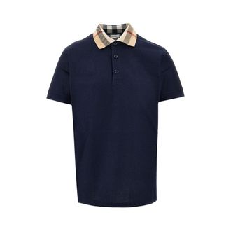 Burberry Piquet polo shirt with Burberry Check collar Man M