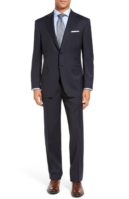 Canali Classic Fit Wool Suit in Navy at Nordstrom, Size 43 Us from