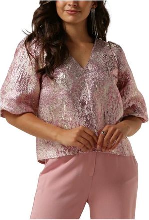 Freebird by Steven Roze Boa Top Stijlvolle Look - Dames - Blouses - Roze - XS - Overhemden
