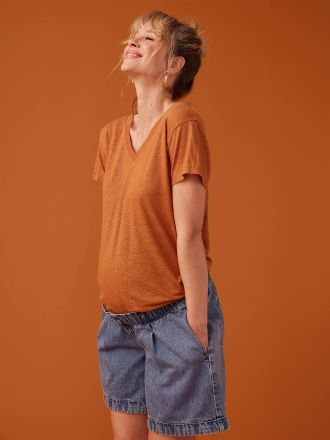 Envie de Fraise Umstands-Shirt mit V-Ausschnitt ENVIE DE FRAISE karamell