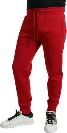 Dolce & Gabbana Mens Cotton-Nylon Blend Joggers Red