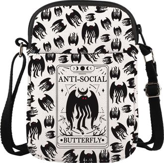 Generic JXGZSO Mothman Tarot Tote Canvas Bag Antisocial Butterfly Tote Bag Cryptid Creature Gift Mothman Monster Merch, Antisocial Butterfly Cb, One Size