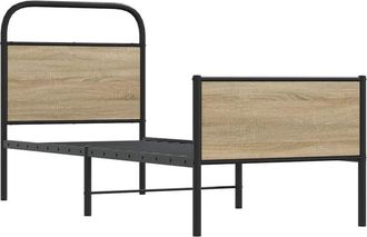 vidaXL Estructura de cama sin colchón 80x200 cm madera roble Sonoma Vidaxl