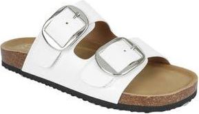 Seven 7 Griffin Faux Leather Double Strap Slide Sandal in White at Nordstrom Rack, Size 6.5