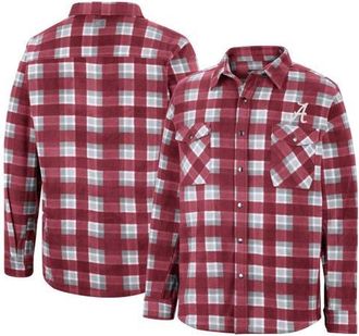 Colosseum Mens Colosseum Crimson/White Alabama Crimson Tide Ellis Plaid Full-Snap Shirt Jacket at Nordstrom, Size Medium