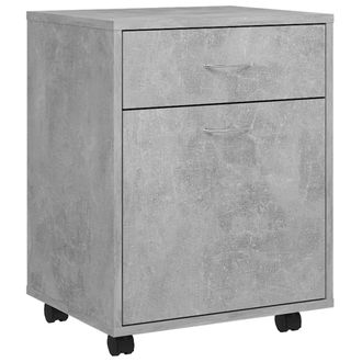 vidaXL Vidaxl - Armario Ruedas Madera Contrachapada Gris Hormig&oacute;n 45x38x54 Cm