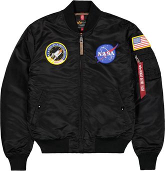 Alpha Industries Bomberjacke ALPHA INDUSTRIES MA-1 VF Vintage Fit NASA, Herren, Gr. 4 XL, schwarz, Obermaterial: 100% Nylon; Futter: 100% Nylon; F&uuml;llung: 100% Polyeste