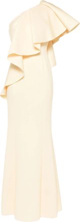 Saiid Kobeisy Ruffled Scuba Long Dress