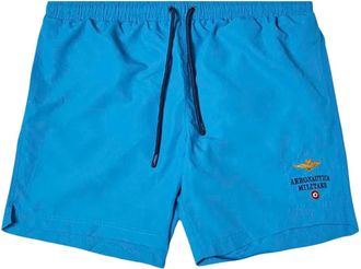 Aeronautica Zwembroek met Geborduurd Logo Blauw - Heren - Strandmode - Blauw - 4XL - Polyester - Badmode