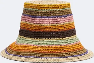Zimmermann Raffia striped bucket hat