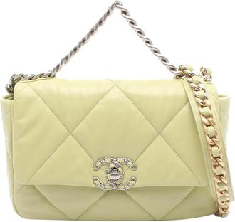 Chanel 2021-2025 Medium Lambskin 19 Flap satchel - Verde