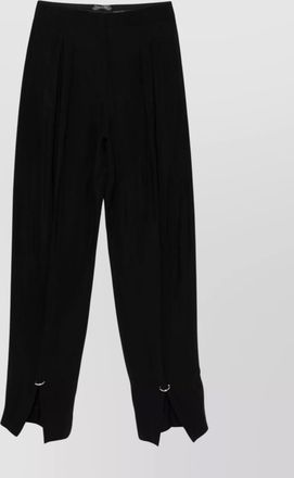 MUGLER straight pleated high waist trousers with ankle zips