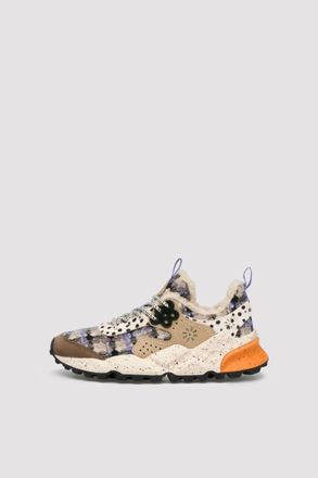 Flower Mountain Womens Kotetsu Suede Woolen Knitting Sneakers In Dark Grey-Light Grey