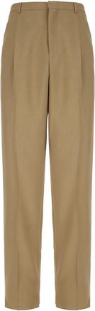 Saint Laurent Slim-fit broek van wol en mohair - Heren - Slim Fit Broeken - Beige - L - Wol - Broeken