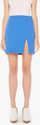 Mother Side Splitter Mini Skirt In Princess Blue