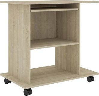 vidaXL Mesa De Ordenador Madera Contrachapada Color Roble 80x50x75 Cm Vidaxl