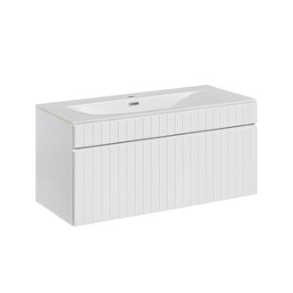 Petits Meubles Mueble lavabo individual encastrado tableros laminados blanco