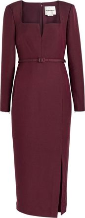 Roland Mouret Cutout Wool and Silk-blend Midi Dress - Burgundy - 10 (UK14 / L)