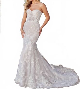 Casablanca Angelina Wedding Dress In Nude/ivory