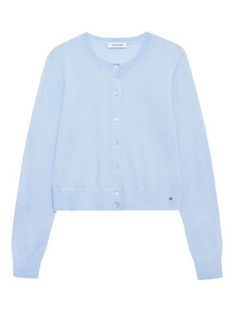 Anine Bing moni cropped cardigan - women - Merino/Cashmere - L - Blue