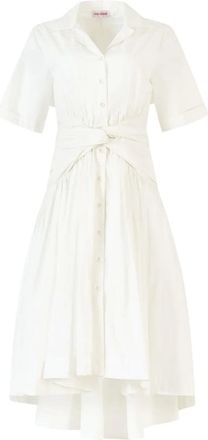 Rosie Assoulin Abito midi in cotone - Bianco