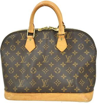 Louis Vuitton Alma Handbag Monogram Canvas Brown Canvas Handbag (Pre-Owned)